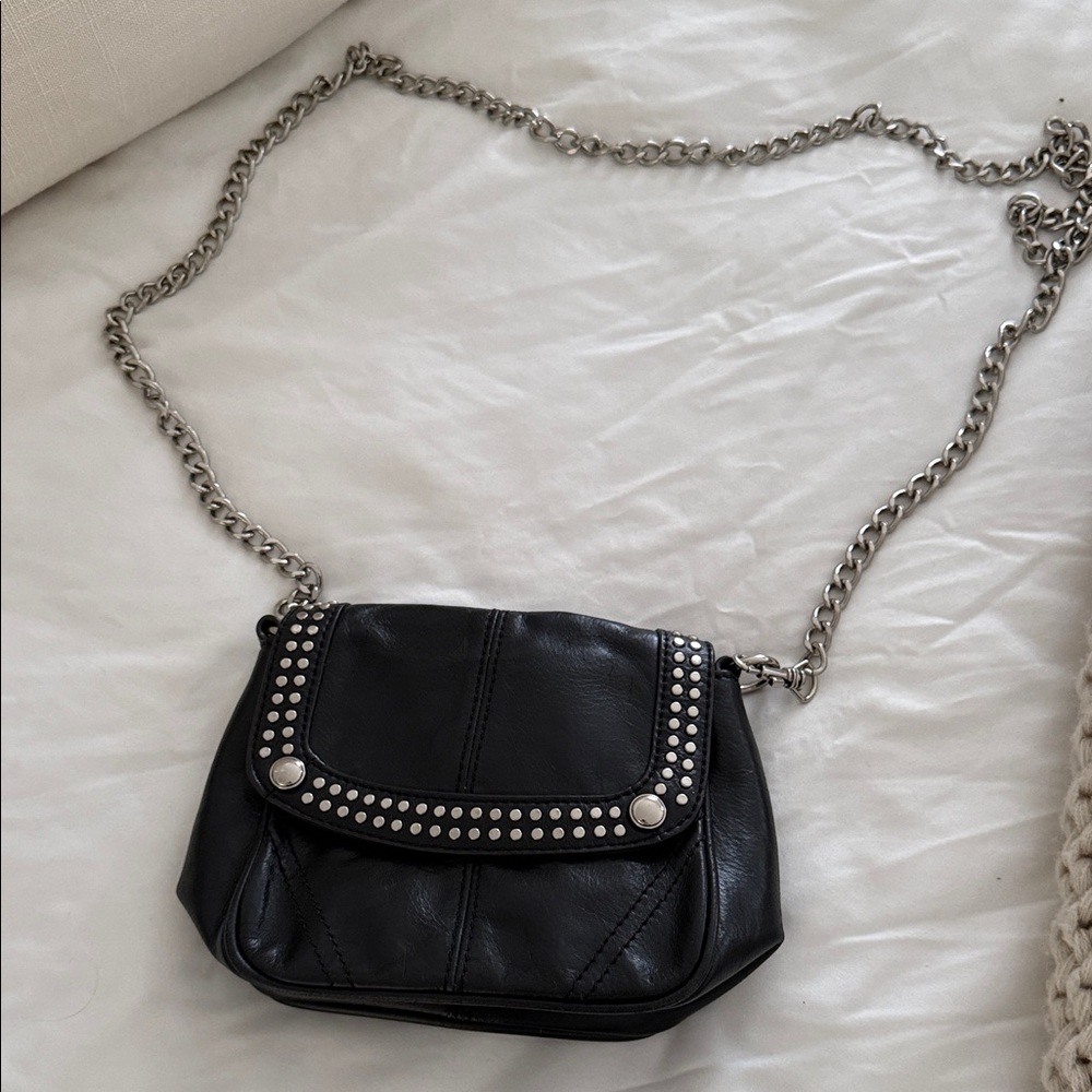 Black Studded Chain Shoulder Bag